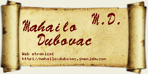 Mahailo Dubovac vizit kartica